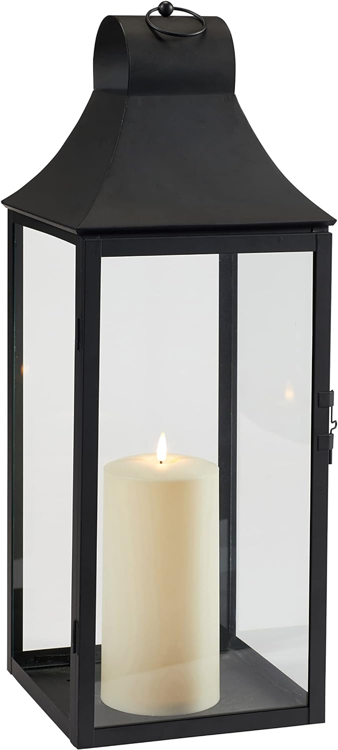 Lights4fun Metall Laterne Albury mit TruGlow LED Kerze Aussenbereich 59cm
