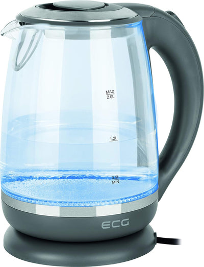 ECG RK 2020 Grey Glass Wasserkocher