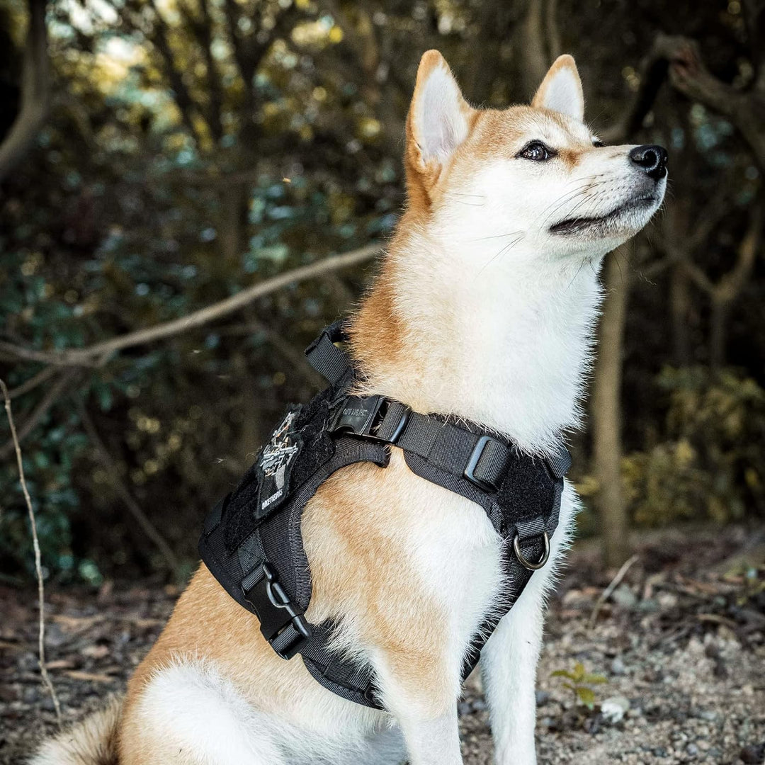 OneTigris Fire Watcher 2.0 Molle Hundegeschirr mit Griff und Schnalle aus Metall M Schwarz, M Schwar