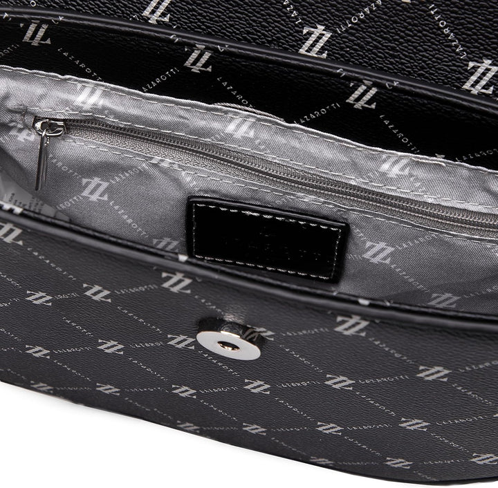 Lazarotti Palermo Umhängetasche Damen | verstellbarer Schultergurt | Halfmoon Bag 21cm Schwarz, Schw