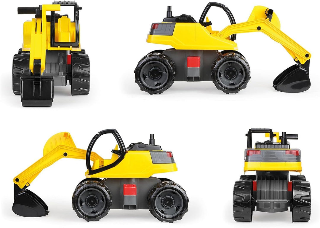 Lena 02141 Starke Riesen Bagger,Giga Trucks Sandbagger ca.80 cm gross, stabiler 360 Grad Schaufelbag