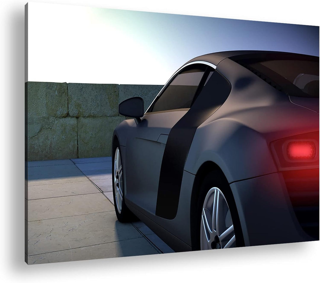 deyoli Sportwagen Illustration Format: 80x60 als Leinwandbild, Motiv fertig gerahmt auf Echtholzrahm