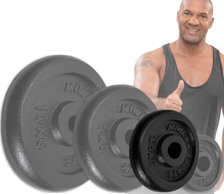 Miweba Sports Hantelscheiben Set HSG | 𝐏𝐫𝐨𝐟𝐢 Hanteln - 1.25-10.0 Kg Hantelscheibe - Hantel Scheiben