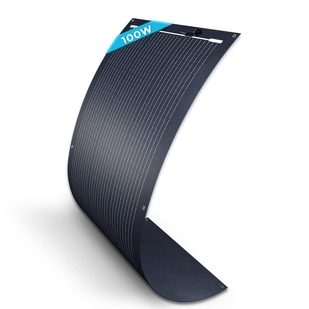 Renogy 100W 12V Flexibles Monokristallines Solarpanel Solarmodul Solarzelle Photovoltaik Schwarz für