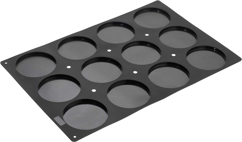 Lurch 67112 FlexiGastro Backform aus 100% BPA-freiem Platin Silikon 12er Diskus, schwarz, 60 x 40 cm