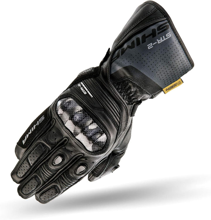 SHIMA STR-2 Motorradhandschuhe Herren - Touchscreen, Sommer, Sport Leder Handschuhe mit Carbon Knöch