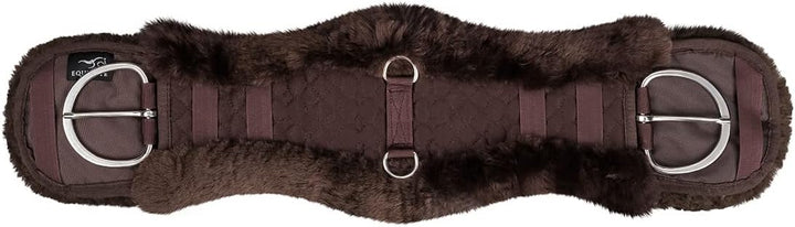 Equinate Westerngurt Classical mit echtem Lammfell - anatomischer Sattelgurt Western Bauchgurt 65 70