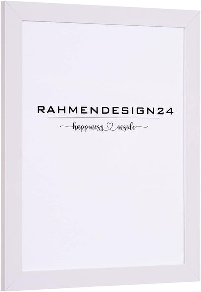Rahmendesign24 Bilderrahmen Milano 50x50 Weiss (hochglanz) Fotorahmen, Wechselrahmen, Posterrahmen,