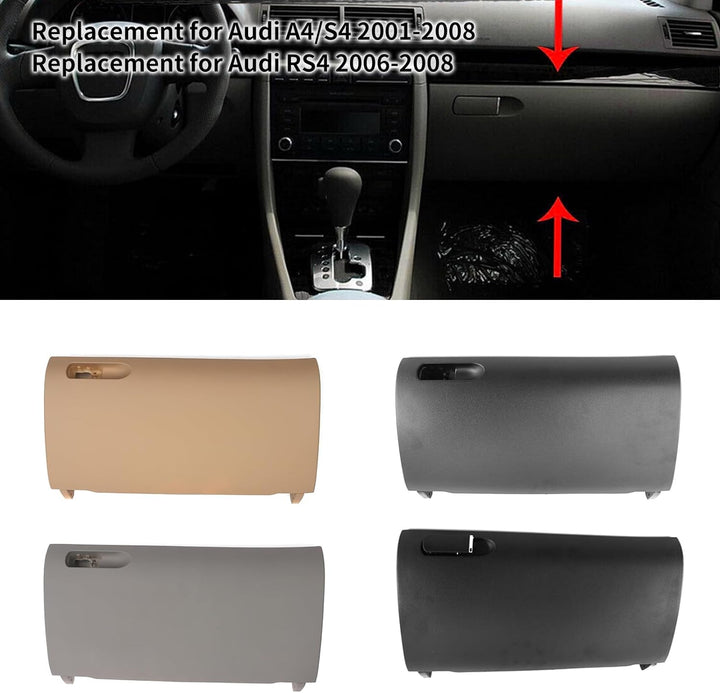 Shkalacar Handschuhfach Deckel, Handschuhfach Türabdeckung Ersatz für Audi A4/S4 2001–2008, Ersatz f