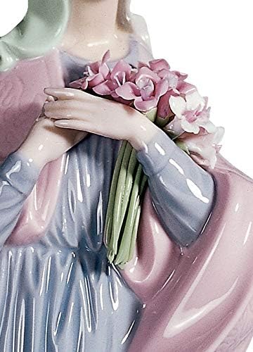 LLADRÓ Figur Maria Mit Blumen. Jungfrau Maria. Porzellan.
