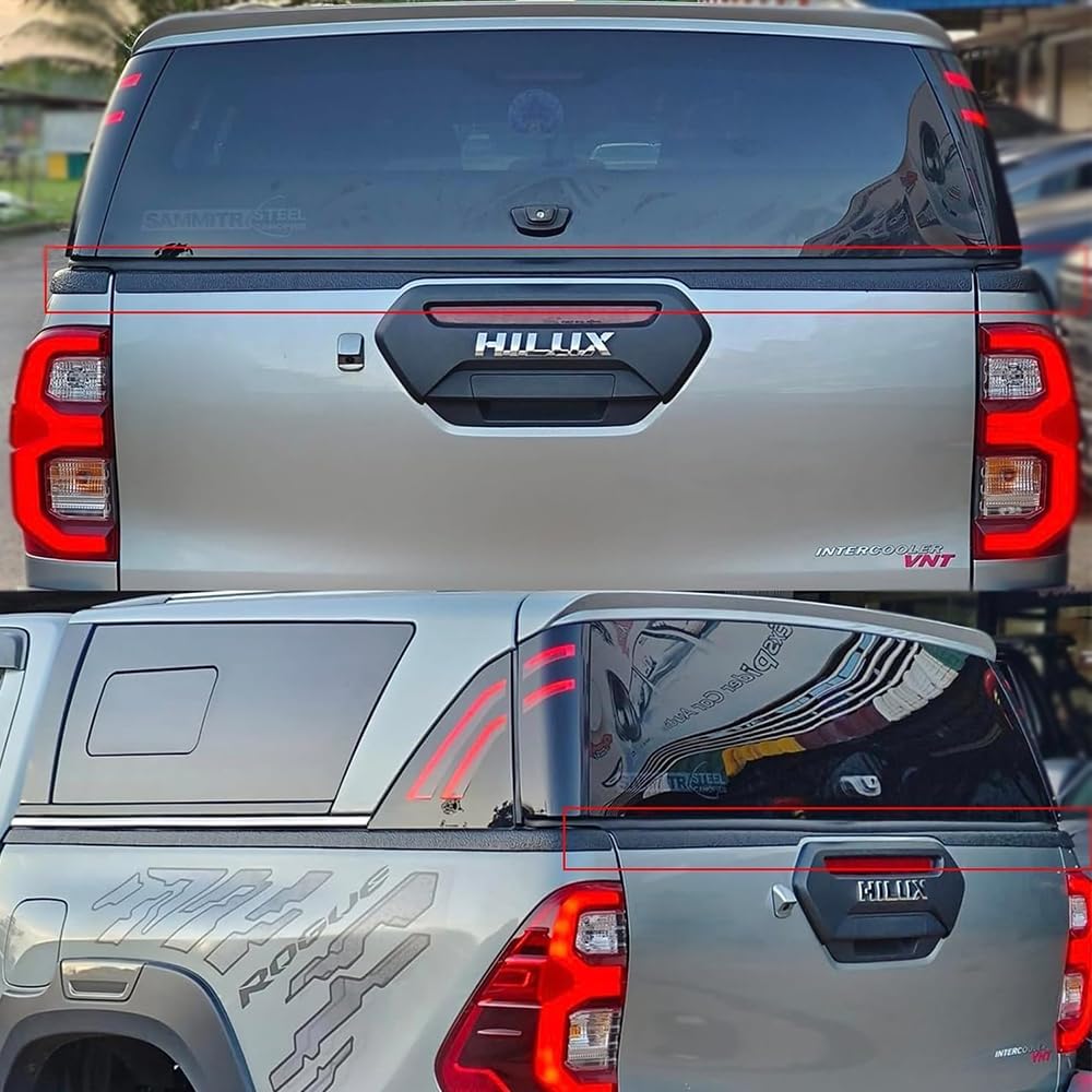 JHCHAN Ladekantenschutz Abdeckung für Toyota Hilux 2021-2023 Revo Pick up ABS Textur Schwarz Heckkla