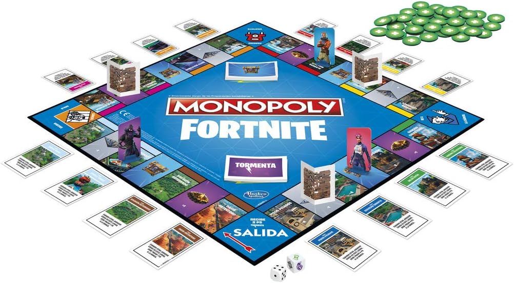 Monopoly Fortnite (spanische Version), Mehrfarbig, Einheitsgrösse (Hasbro E6603105), Spanische Versi