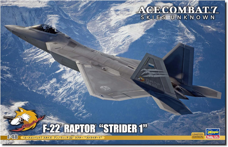 Hasegawa SP558 1/48 Ace Combat 7 Skies Unknwon, F-22 Raptor Strider 1 Modellbausatz, Mehrfarbig