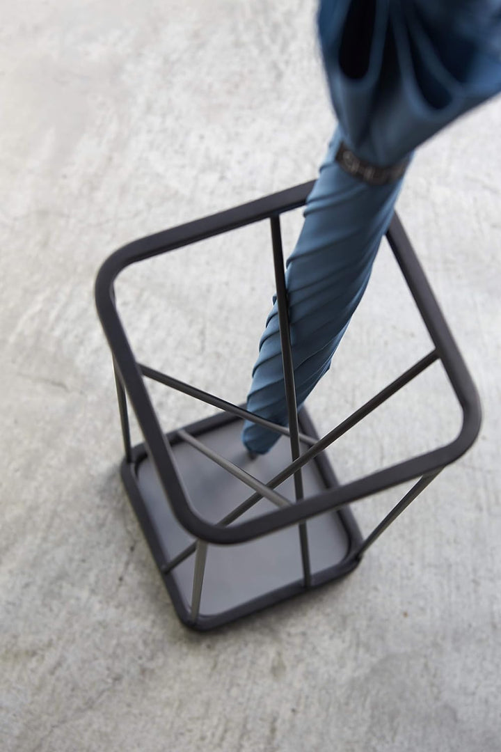 Umbrella Stand 9 Square - black Schwarz, Schwarz