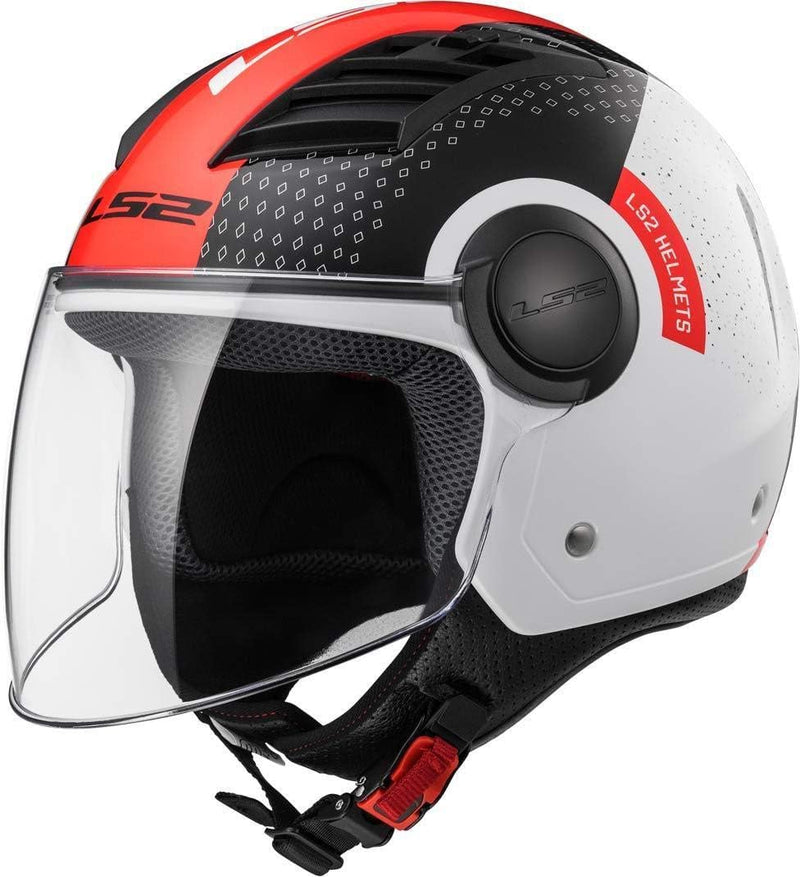 LS2 Helm Motorrad of562 Airflow, Condor, noir blanc rouge, Schwarz white red, L L Schwarz white red,