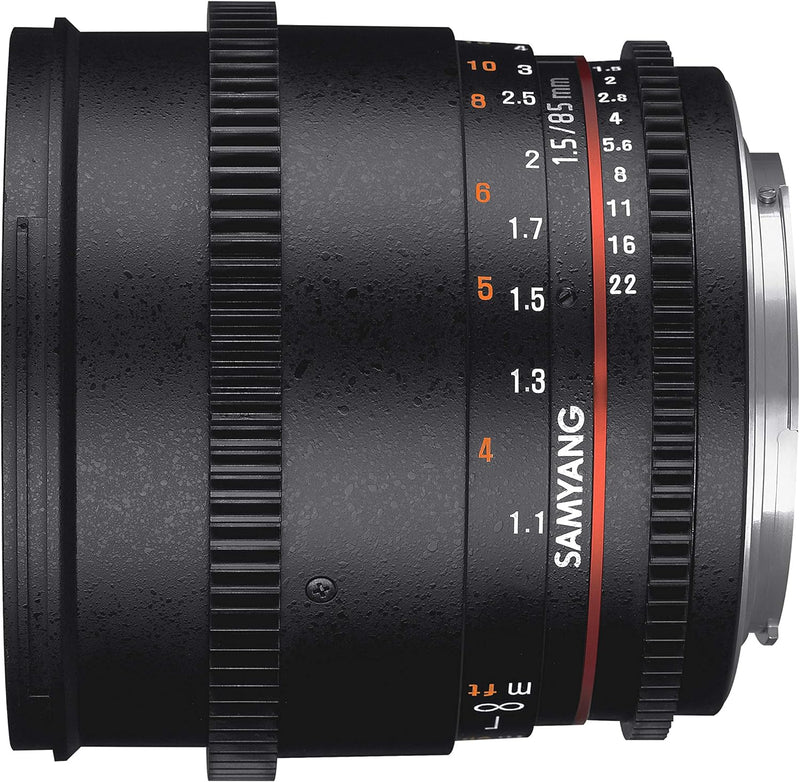 SAMYANG 13085T1.5F 85 mm T1.5 VDSLR AS IF UMC II Objektiv für Anschluss Fuji X schwarz, Fuji X