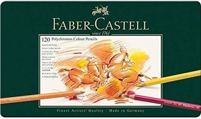 Faber-Castell 110091 Farbstifte Polychromos 120er Metalletui und Bleistifte 9000 12er Metalletui