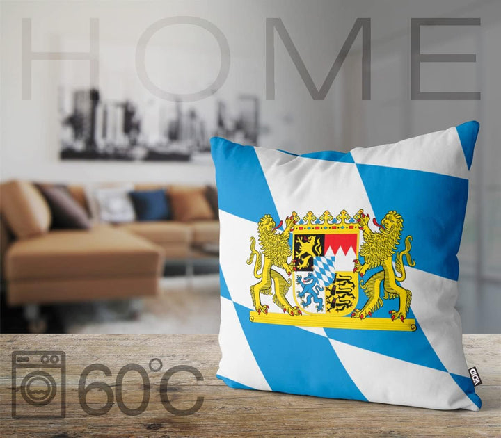 VOID Bayern Bavaria Polyester Kissenbezug Flagge Fahne Fan-Kissen Kissenhülle Outdoor Indoor Bunt, K