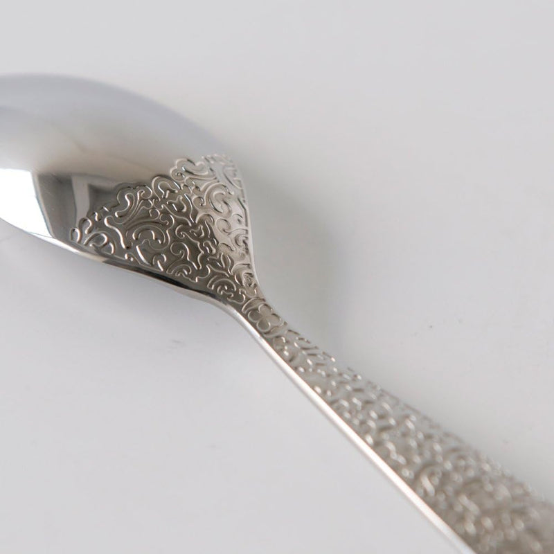 Alessi Dressed, Dessertlöffel aus Edelstahl 18/10 glänzend poliert, Silver, 17x4x5 cm, 6-Einheiten