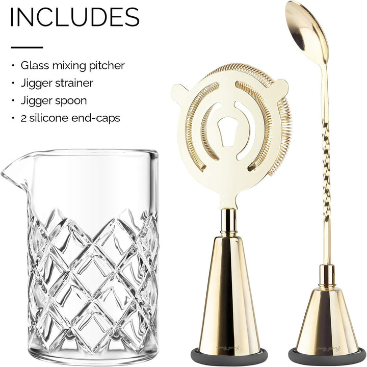 Final Touch Cocktail-Mix-Set aus Messing, multifunktional, essentielle Werkzeuge zum Herstellen, Aus