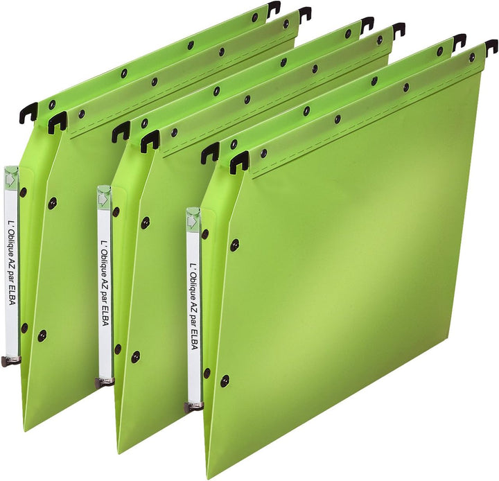 Elba Ultimate PP Hängemappen für Schrank, V-Boden, Polypropylen, blickdicht, Grün, 10 Stück, grün