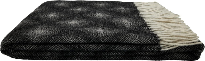 GLAESER Wohndecke - fair de Luxe Wolle pur | Wolldecke aus 100% Wolle | Couchdecke/Sofadecke | Wohlf