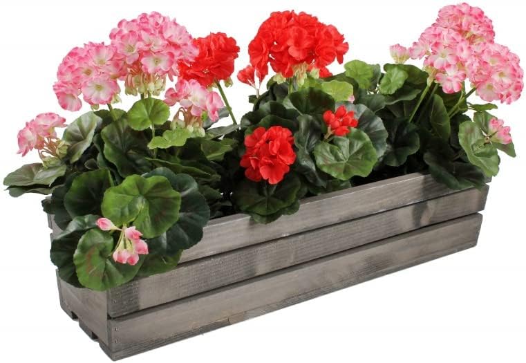 KOTARBAU® Blumenkasten Kräuterkasten aus Holz Langer Balkon-Blumenkasten 600x180x150 mm Grau Grau 60