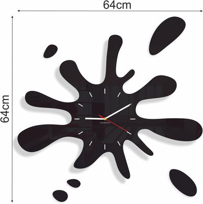 Moderne wanduhr jugendzimmer jungen Fleck Schwarz 64cm, wanduhr teenager, Schwarz