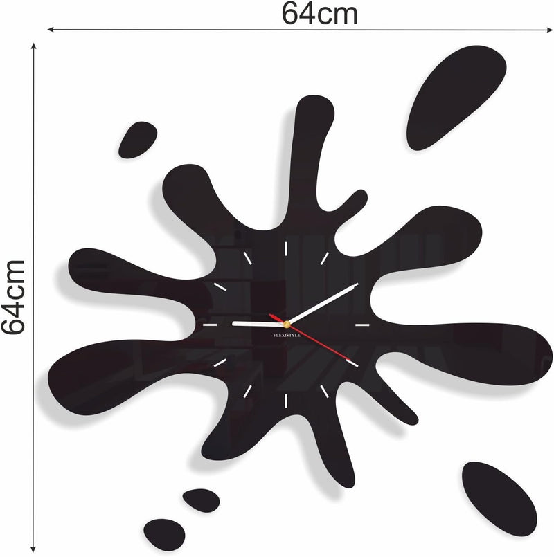 Moderne wanduhr jugendzimmer jungen Fleck Schwarz 64cm, wanduhr teenager, Schwarz