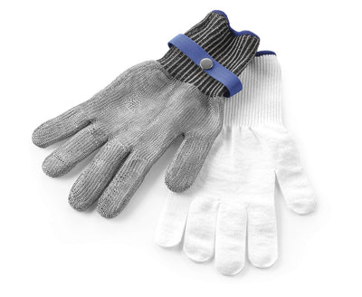 HENDI Austernhandschuh (M), 2 Handschuhen: HPPE-Innenhandschuh und dem Aussenhandschuh aus Edelstahl