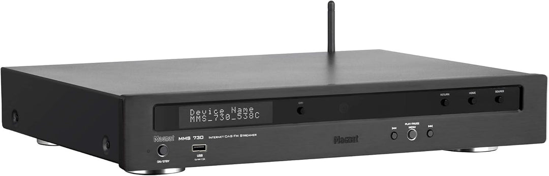 Magnat MMS 730, schwarz - kompakter Netzwerk-Player mit hochwertiger Aluminium-Front und zahlreichen