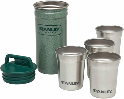 Stanley Adventure 4er-Schnapsbecher-Set mit Behälter, 4 x 6 cl, 18/8 Edelstahl, Schnapsgläser Pinnch