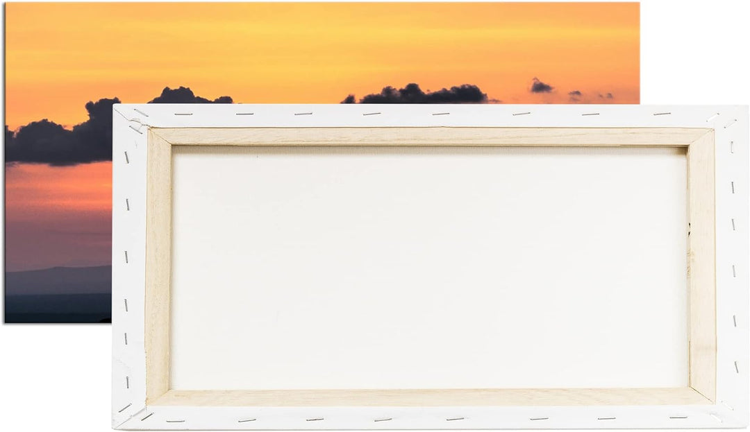 Yoga Meditation am Meer Panorama 100x50 cm als Leinwandbild, Motiv fertig gerahmt auf Echtholzrahmen
