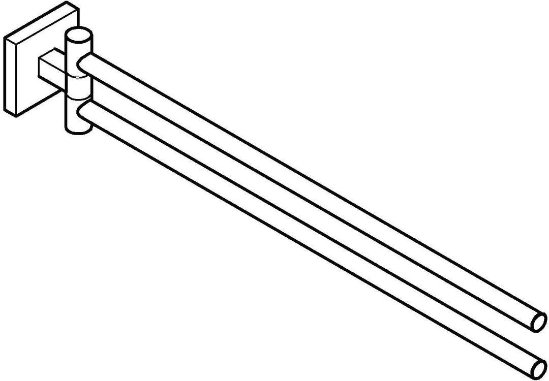 GROHE Start Cube - Handtuchhalter (2-armig schwenkbar, verdeckte Befestigung, verschraubbar), chrom,