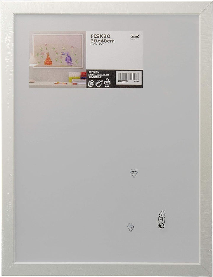 Ikea FISKBO Bilderrahmen 30x40cm, Kunststoff & Faserplatte, 30x40 cm, Weiss - 5er Set
