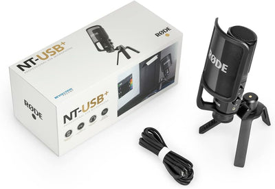 Rode NT-USB+ Plus USB-Kondensatormikrofon + PSA1+ Plus Gelenkarm Black + keepdrum Mikrofasertuch