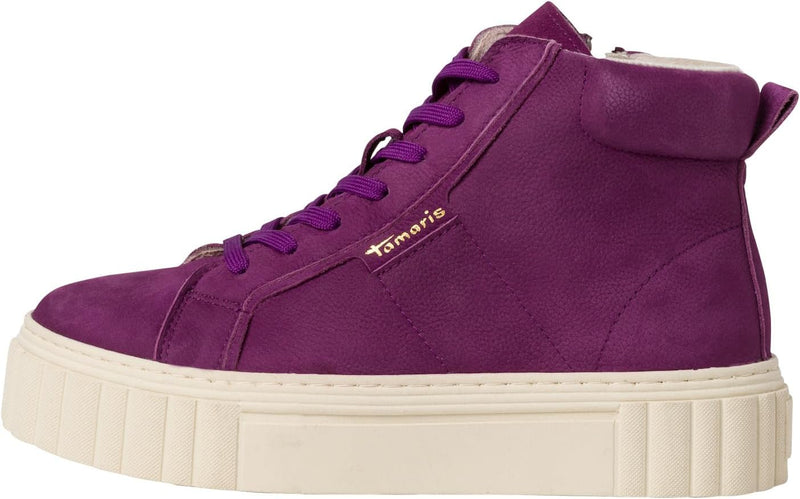 Tamaris Damen High-Top Sneaker, Frauen Halbschuhe,Wechselfussbett 39 EU Purple, 39 EU Purple