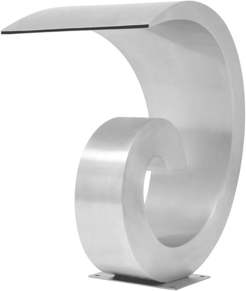 tidyard Wasserfall Pool Schwalldusche Wasserschwall Edelstahl Pool-Brunnen 50 x 30 x 53 cm Silber fü