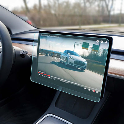 Tesvolution® Displayschutzfolie matt aus gehärtetem Glas für Tesla Model 3 Model Y - Screen Protecto