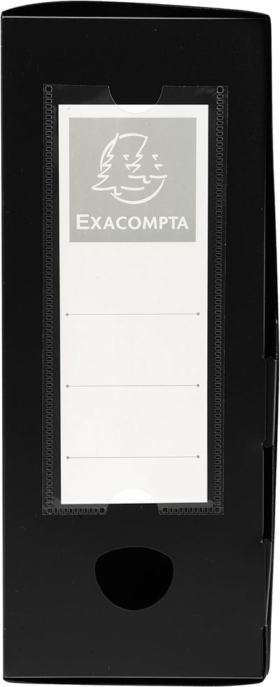 Exacompta 59931E Packung (mit 10 Archivboxen aus PP, mit Druckknopf, Rücken 100mm, DIN A4, mit Rücke