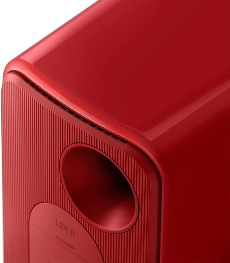 KEF LSX II - WLAN Regallautsprecher, Rot | Aktivlautsprecher |PC | TV | Monitor | Bluetooth Lava Red