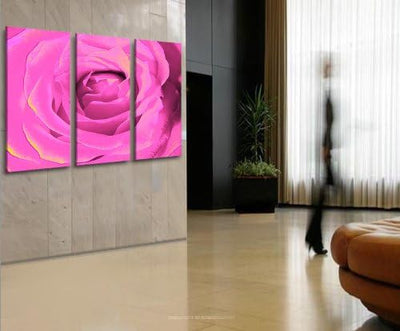 islandburner Bild Bilder auf Leinwand Pink Rose Rosen Blumen XXL Poster Leinwandbild Wandbild Dekoar