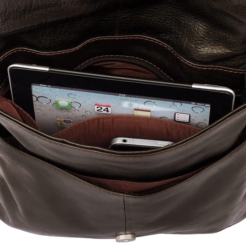Umhängetasche Grösse M Handtasche aus Nappa-Leder mit gepolstertem Tablet-Fach, für Damen und Herren