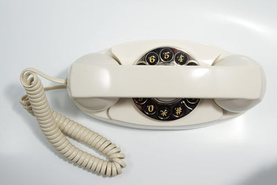 ProTelX Audrey Retro Telefon mit Tasten, 1950er-Jahre-Design Elfenbeinfarben, Elfenbeinfarben