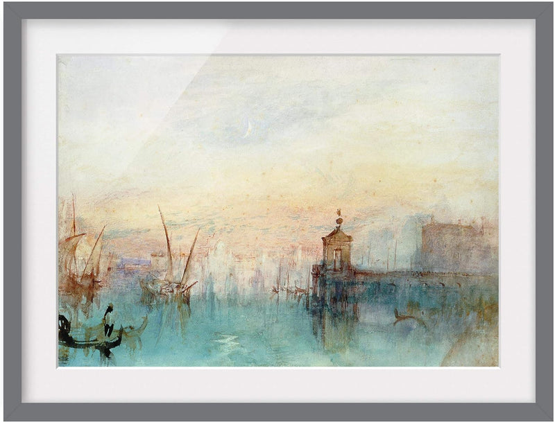 Bild mit Rahmen - William Turner - Venedig mit Mond - Farbe Grau, 70 x 100 cm 70cm x 100cm Grau, 70c