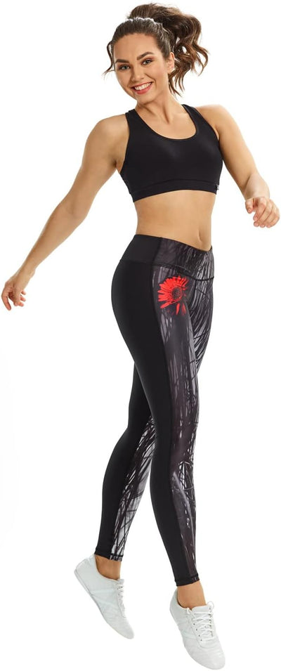 WINSHAPE Damen Leggings Functional Power Shape Tights Ael107, Red Gerbera, Slim Style XS Red Gerbera