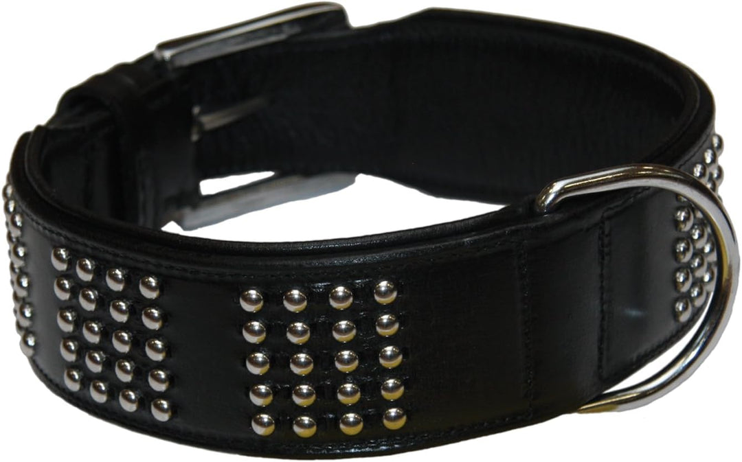 Nobby Leder Halsband VINTO, schwarz 65 cm (58-63 cm), 50 mm, 1 Stück schwarz Halsumfang: 58-63 cm, s