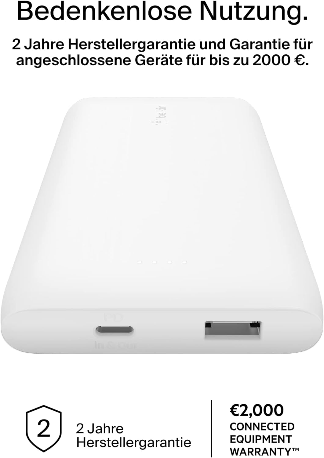 Belkin 10.000 mAh Powerbank, USB-C Power Delivery, tragbares Schnellladegerät mit 18 W- USB-C- und 1