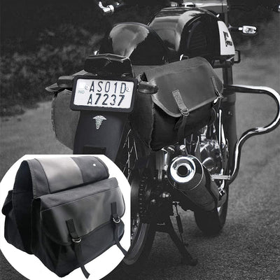 Riloer Universal-Motorrad-Satteltasche, Canvas-Satteltaschen mit grossem Fassungsvermögen Zweiseitig