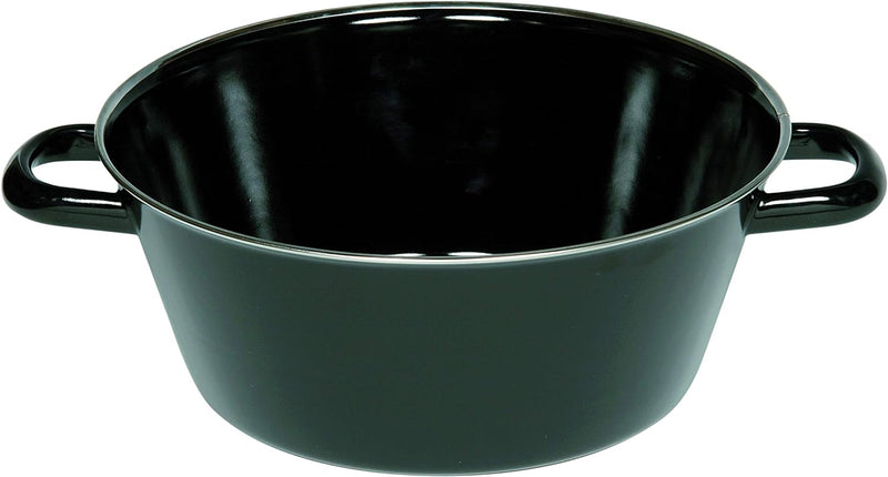 Riess, 0373-022, Schmalzpfanne halbtief 30, CLASSIC - SCHWARZEMAILLLE, Durchmesser 30 cm, Höhe 12,5